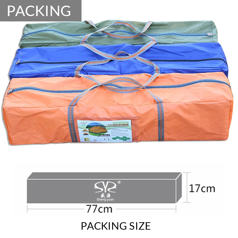 Automatic Large 4 Person Pop Up Camping Tent Big Corners Square Top Instant Sunscreen Single Layer Double Door Window Tents | Спорт и