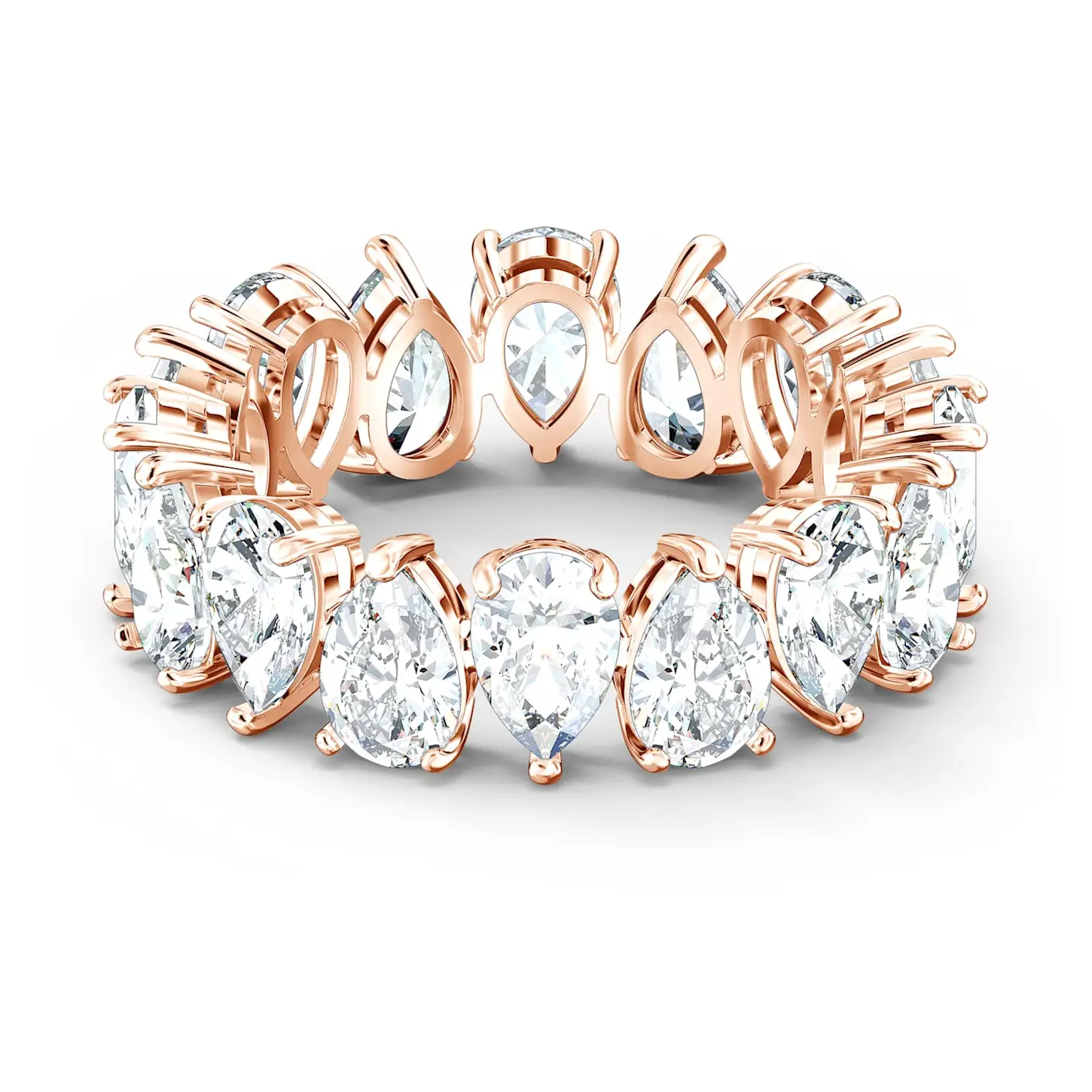 

Rose Gold Engagement Crystal Fashion Women's Ring with Stones Plated Jewelry Luxury Designer Accessories Gift for Girlfriend