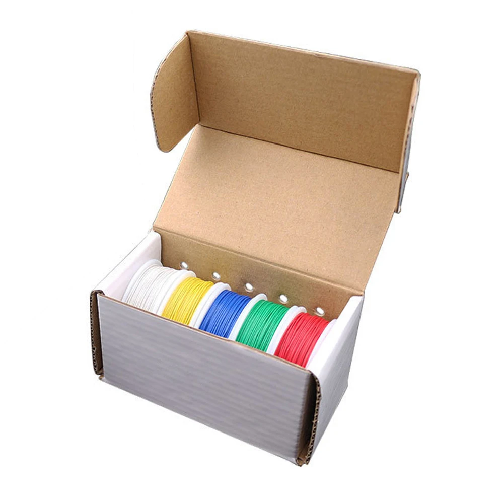 

30AWG гибкий оловянный одножильный медный провод, Тестовый Кабель, безопасность электрической проводимости, 5 цветов, смешанный DIY Электричес...