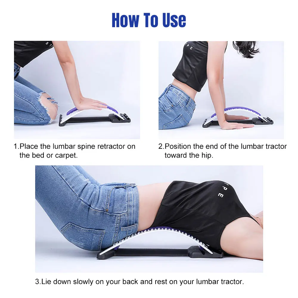 Back Massager Stretcher Equipment Spine Deck Massage Tools Massageador Magic Stretch Lumbar Support Relaxation Pain Relief | Красота и
