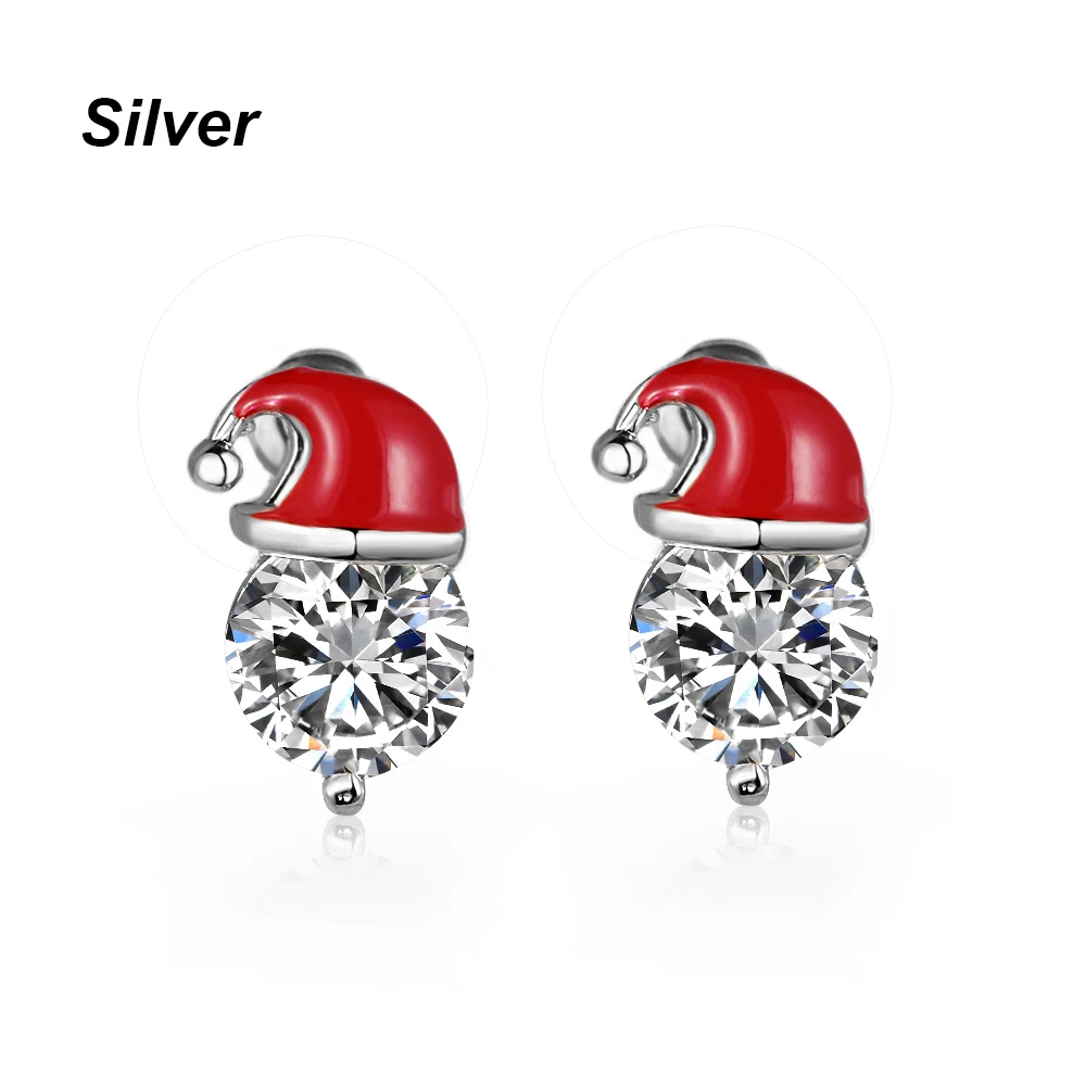 silver 1 пара рождественской Конфета в виде снеговика Санта Клауса коробка колокольчик манжета обертывание ушные клипсы без пирсинга-клипсы на ушной манжет спиральный для хряща серьги - Окраска металла: silver