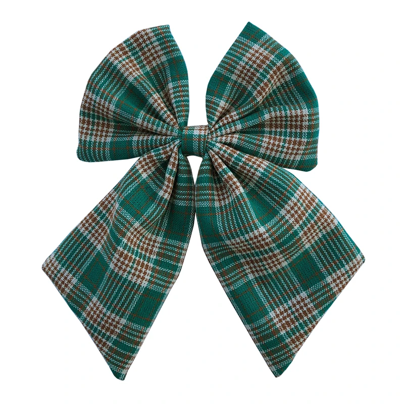 Vintage Plaid-346 Из хлопка и льна, банты, бутик волосы бант Заколки для волос в морском стиле лук заколки для волос для девочек Для женщин аксессуары для волос Головные уборы - Цвет: Vintage Plaid-346