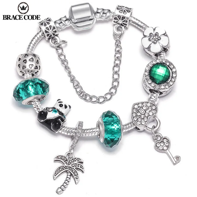 Браслет Шарм сделай сам из сплава с большим отверстием и бусинами для девочек