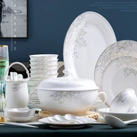 china tableware dinnerware set kitchen tableware dinner dish ceramic plates and dishes bowls 60 pcs combination dishes set
