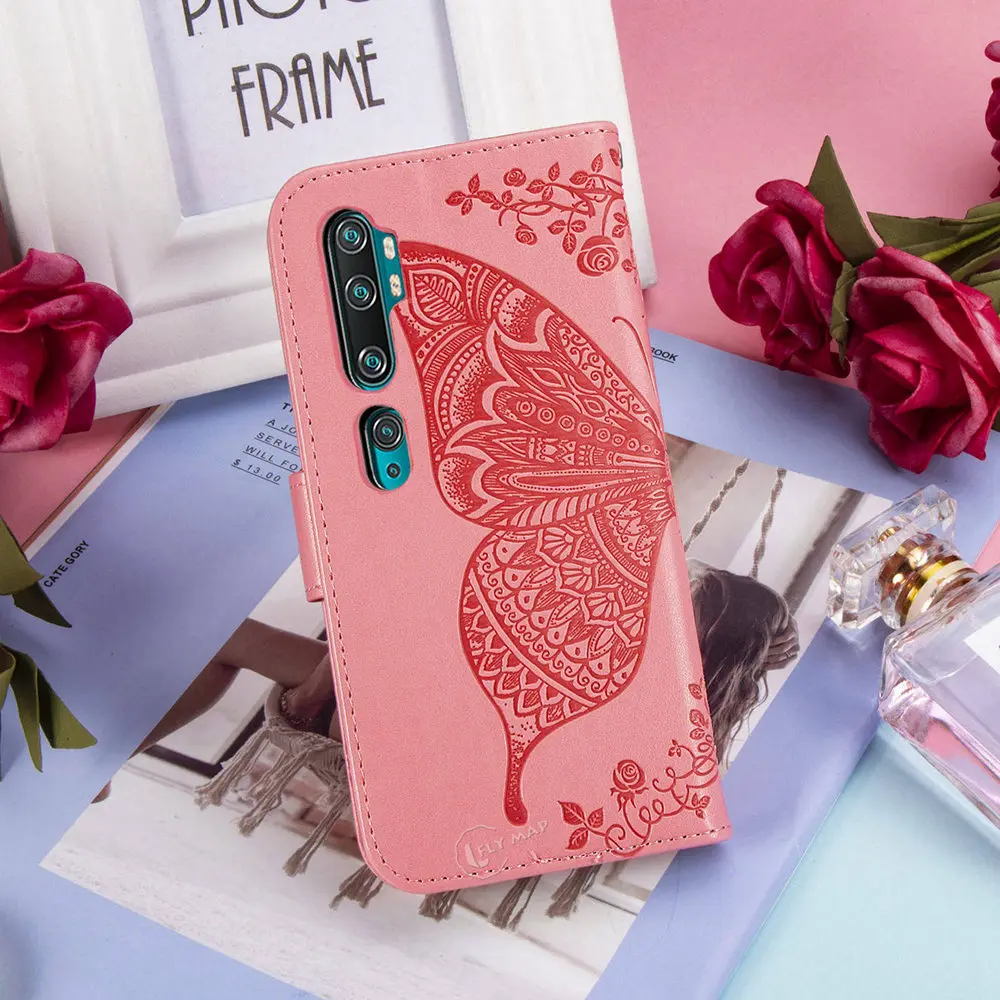 Флип кожаный чехол для Xiaomi Mi Note 10 Global M1910F4E M1910F4G Мягкая силиконовая задняя крышка