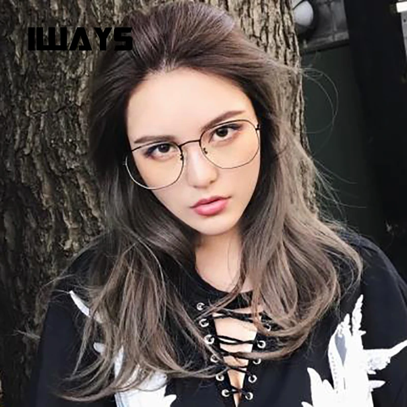 Новые дизайнерские очки для женщин и мужчин, модные классические очки с металлической оправой, женские прозрачные линзы, Классические винтажные стильные оптические очки