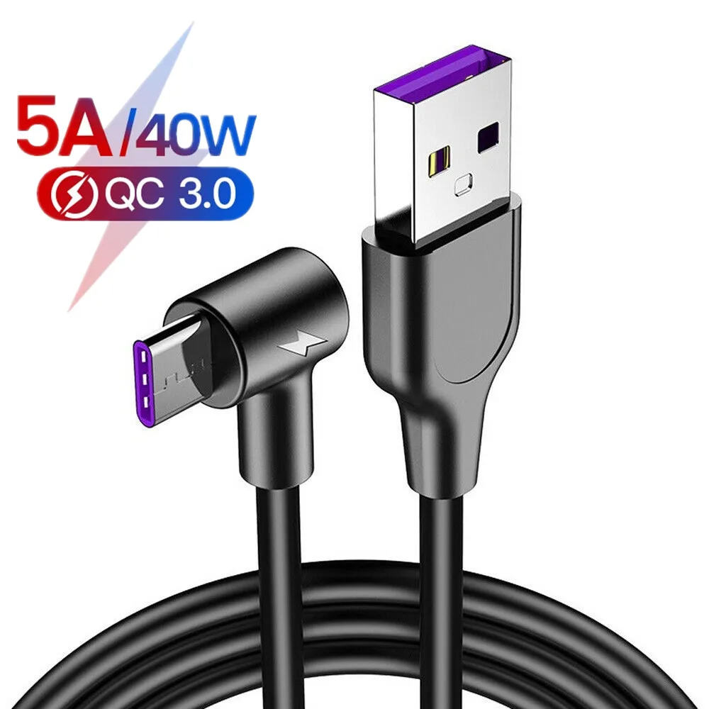 5А usb type-C кабель 1 м 2 м 3 м Быстрая зарядка type-C кабель для huawei P30 P20 mate 20 Pro Телефон Supercharge xiaomi QC3.0 USBC Кабо