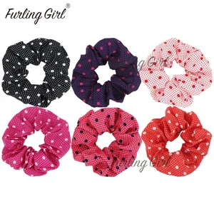 Резинки для волос женские, шифоновые, с принтом, маленькие и в крупный горошек, 1 шт.