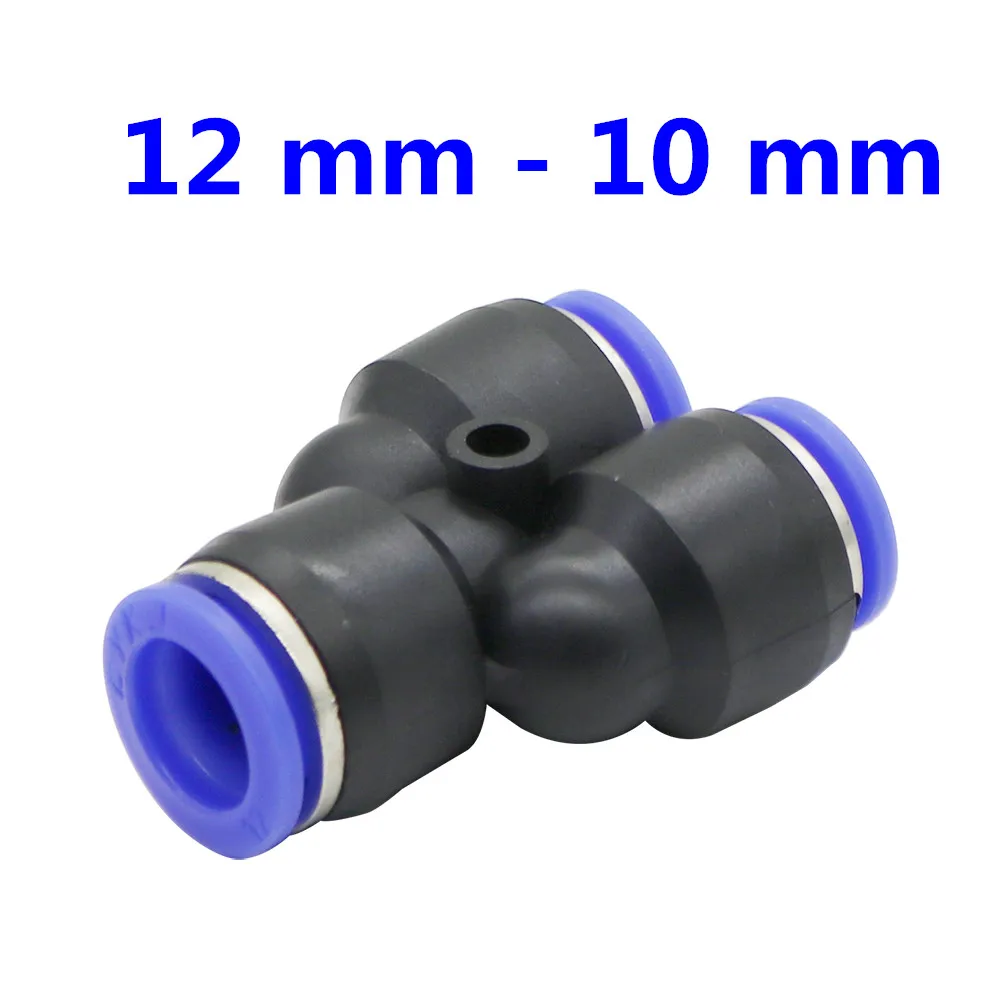 12mm-10mm Пневматическая трубка с 3 портами Y, 12 мм, 8 мм, 10 мм, 6 мм, 4 мм, 16 мм, пневматический соединитель, нажимной замок, быстрое соединение - Цвет: 12mm-10mm
