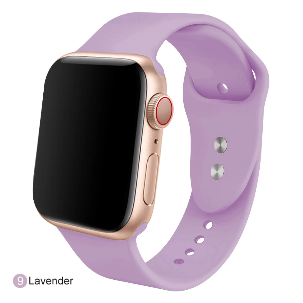 Ремешок для часов для Apple 38 мм 42 мм iWatch 5 ремешок 44 мм 40 мм Ремень спортивный силиконовый браслет часы аксессуары для Apple 5 4 3 2 1 - Цвет ремешка: 9