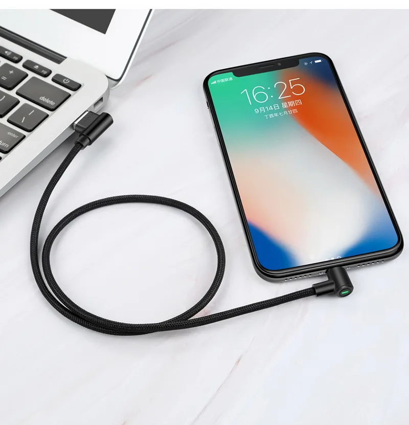MCDODO USB светодиодный кабель для быстрой зарядки и передачи данных для iPhone 11 Pro XS MAX X XR 8 7 6 Plus 5 6s s USB кабель для зарядки мобильных телефонов