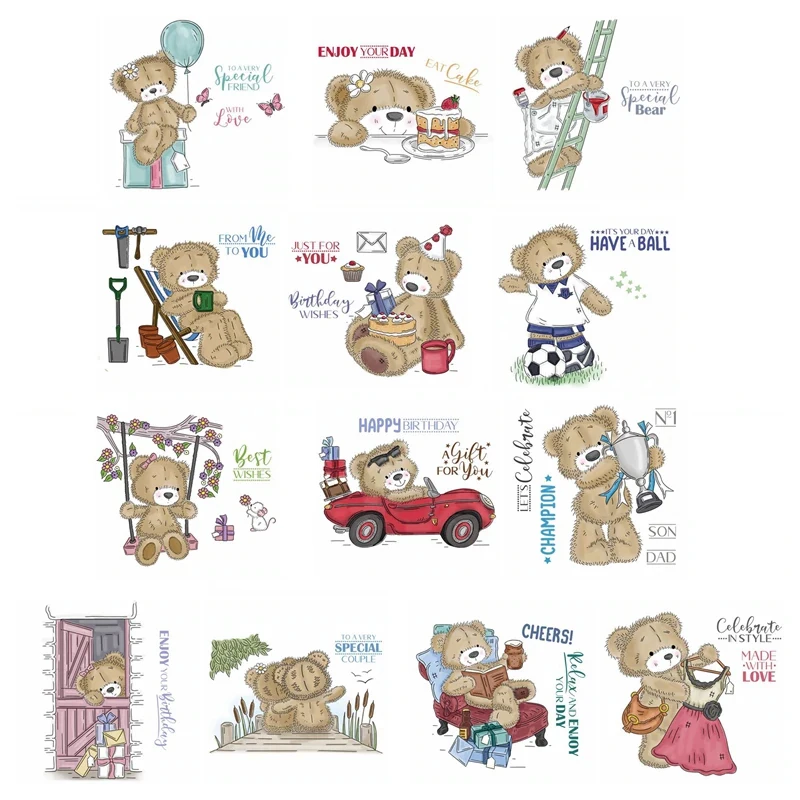 13 шт./компл. прозрачные штампы love Bear 3x4 дюйма для рукоделия скрапбукинга бумажных