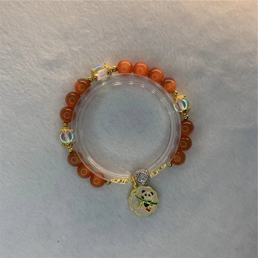 Новая мода 8 мм красный натуральный камень опал бусы браслет для женщин Йога