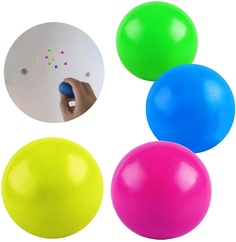 

Светящиеся клейкие шарики для снятия стресса, 1 шт., светящиеся игрушки для снятия стресса, наклейки на стену, медленно падают, для детей и вз...