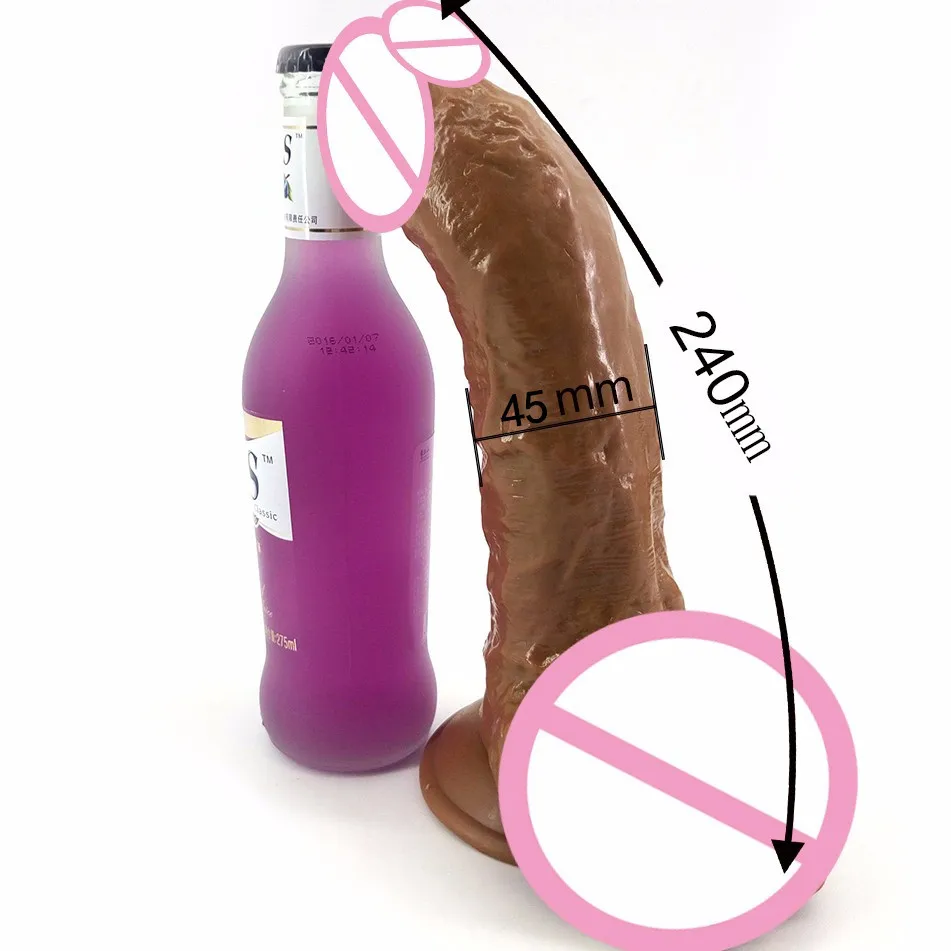 Большой длинный фаллоимитатор без вибратора на присоске большой женский