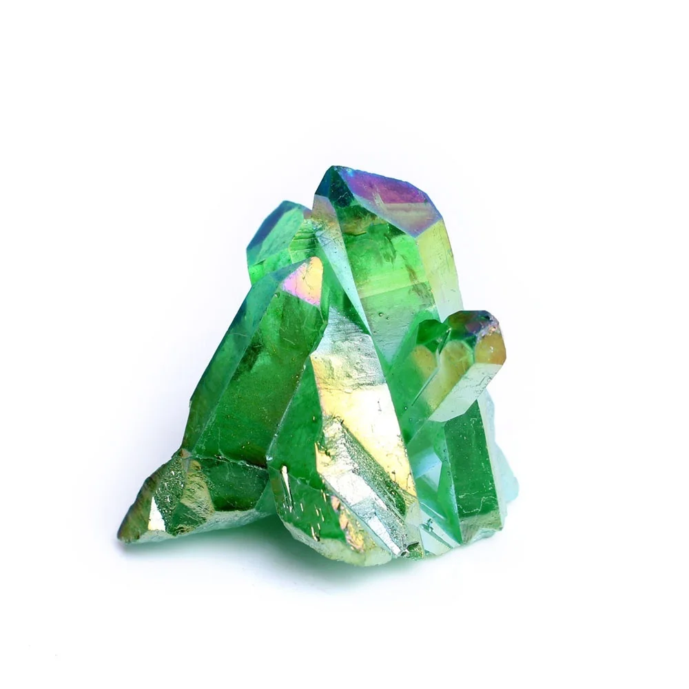 1 шт. новый зеленый Гальванизированный Vug Кристалл образец кварца кристалл