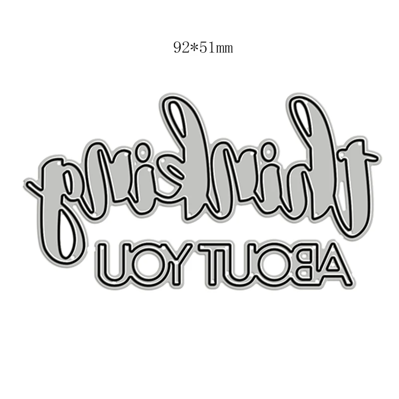 

New Thingking About You Word Phrase 2020 Metal Cutting Dies for DIY Scrapbooking and Card Making Decor Embossing Craft No Stamps