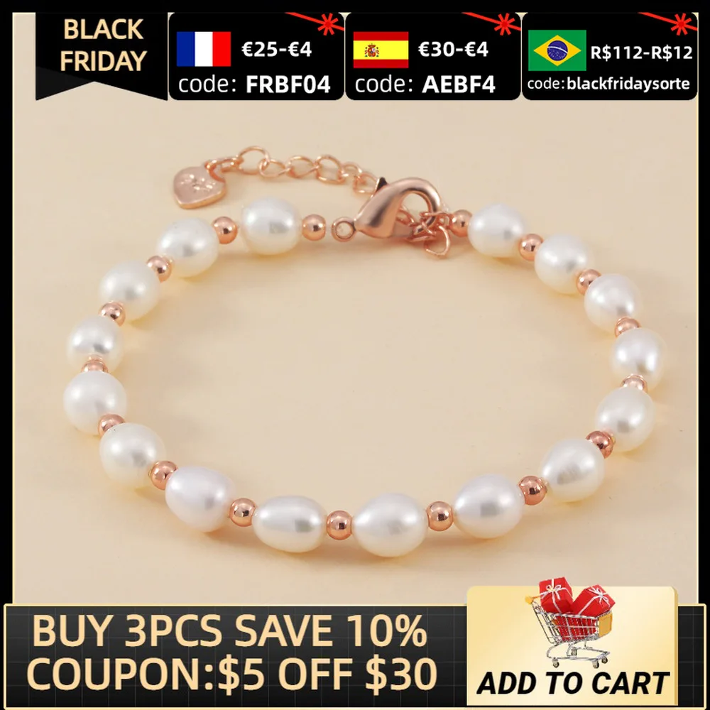 

2021 New Luxury Rose Gold Color Simulated Pearl Bracelet Bangle for Women Anniversary Gift Jewelry Wholesale S6503