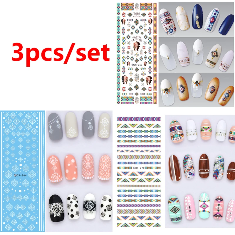 Style 18 2/3 шт наклейки для ногтей цветок водяные наклейки для ногтей искусство украшения для маникюра модные пряди с креплением на кератиновых пластинах Фольга маникюр с использованием водяных знаков - Цвет: Style 18