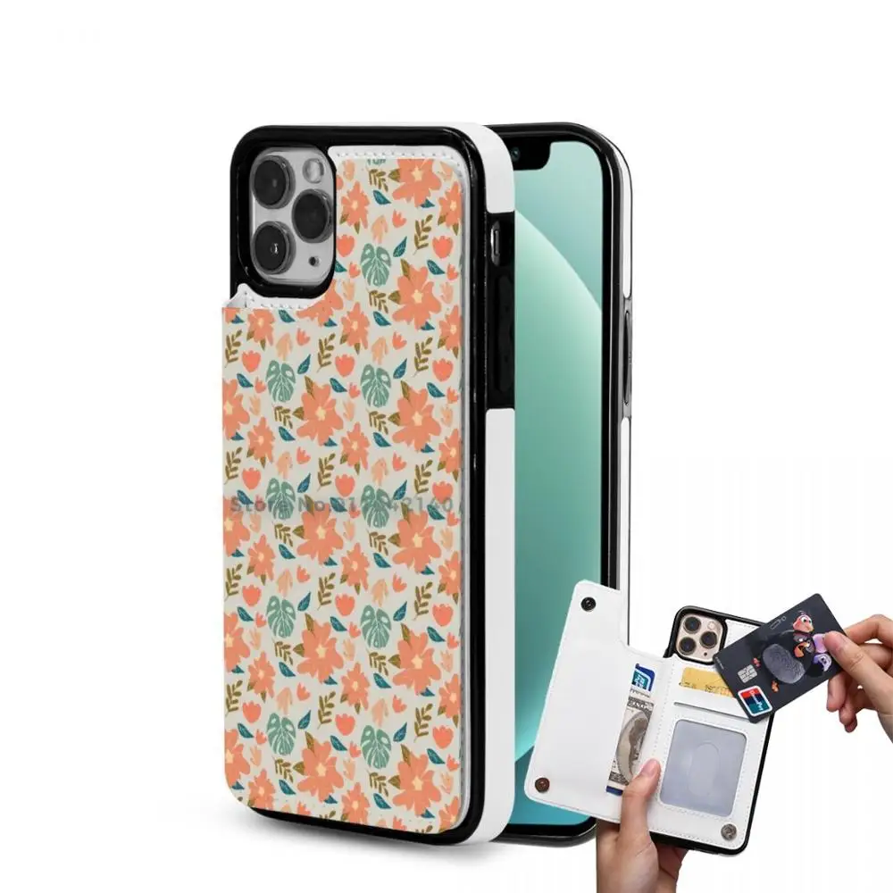 Кожаный чехол кошелек Hibiscus Garden в стиле ретро для телефона Iphone 12 11 Pro Max Mini Xs Xr 7 8 Plus