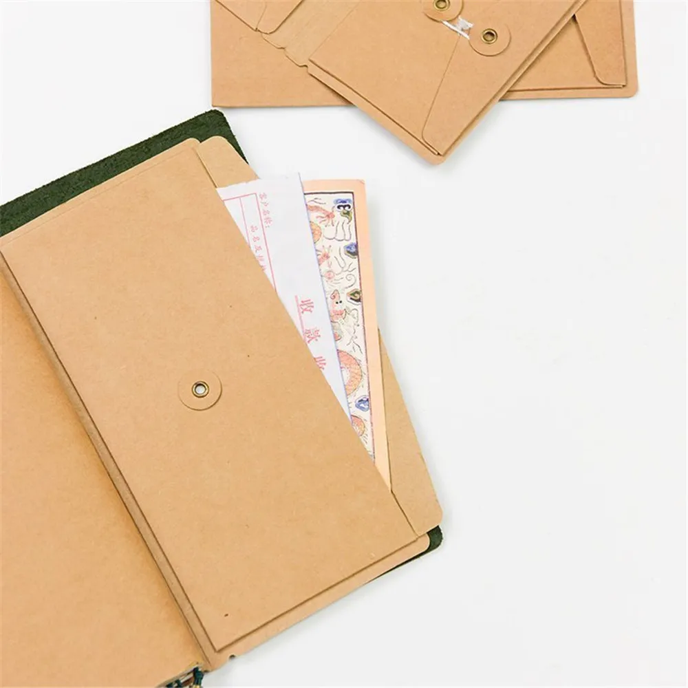 

Vintage Kraft Paper Card Storage Bag Notebook Inside Sheet Refills Retro Filling Bag Office Envelope Tickets Receipt File Folder