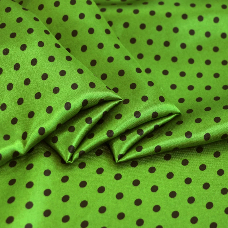 Per Meter, niedliches Polka-Dots-Material, Satin, Charmeuse, weicher Mantel, Futter, Schal, DIY-Stoff – Detail 30