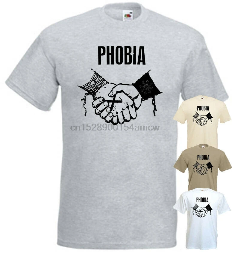 Женская футболка Phobia v20 светло-серая в стиле панк все размеры |
