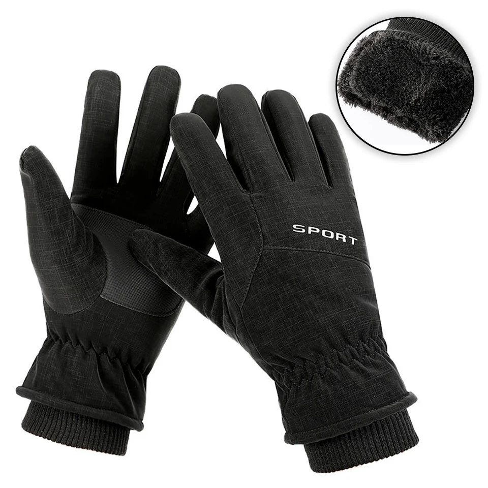 

Зимние теплые лыжные перчатки KoKossi с пальцами, Нескользящие ветрозащитные износостойкие бархатные перчатки для сенсорных экранов и заняти...