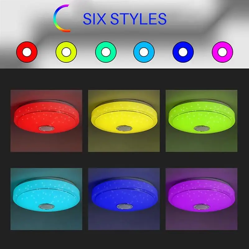 

Smart LED Ceiling Light with Bluetooth Speaker Remote Control and App Control Light Color Changing RGB Lamps Ceiling Light