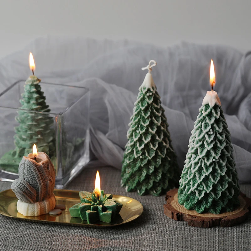 

3D силиконовая форма для рождественской елки, воска, свечи, рождественский подарок, десерт, искусственные формы для выпечки, ароматическая С...
