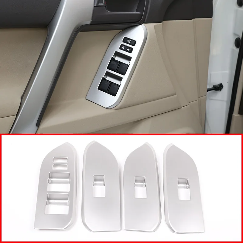 4 шт. для Toyota Land Cruiser Prado FJ150 150 2010 2018 крышка переключателя двери и окна внутренняя