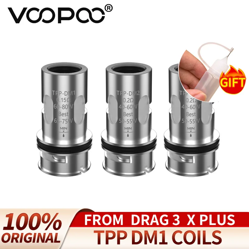 

3-9pcs Voopoo TPP Coil TPP-DM1 Coil 0.15ohm TPP-DM2 Coil 0.2ohm Head TPP DM1 DM2 for E Cigarette Drag 3 Drag X Plus Pod Vape Kit