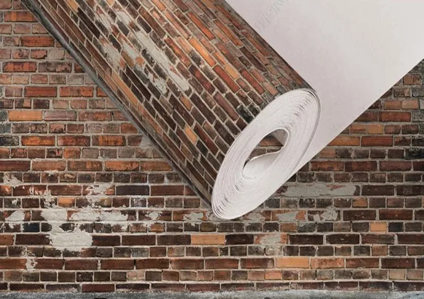 Настенная роспись классические ностальгические красные кирпичные обои 3D для