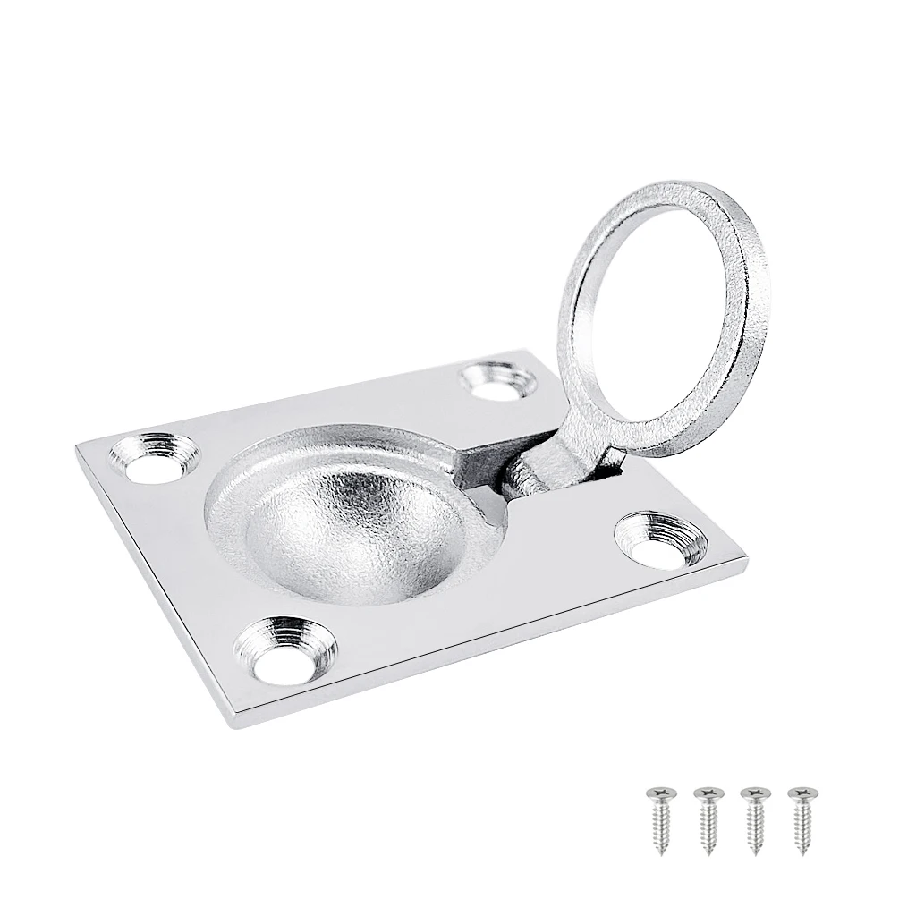 

2PCS 48*38mm Stainless Steel 316 Boat Deck Hatch Latch Cabinet Flush Mount Ring Pull Lift Handle Marine Hardware Accessories