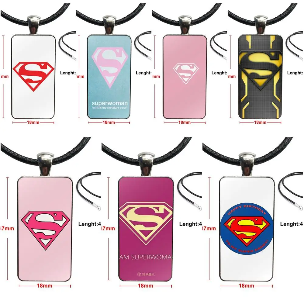 Нержавеющая сталь цвет стекло кабошон с прямоугольной формы кулон колье