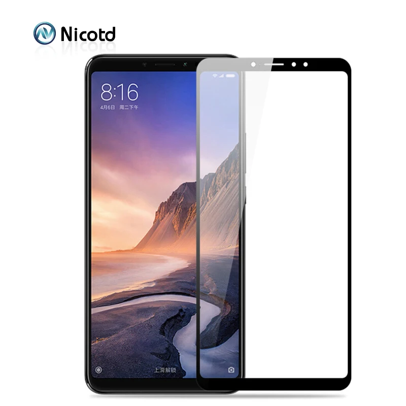 9H Full Cover Tempered Glass For Xiaomi Max 1 2 3 Screen Protector Protective Film Black White Golden Color | Мобильные телефоны и