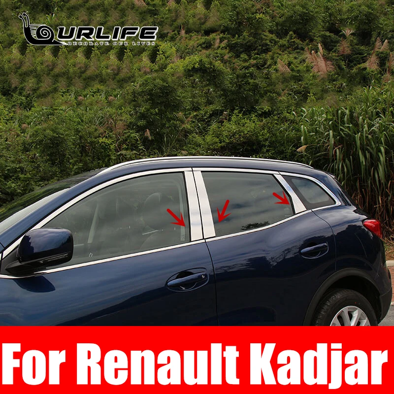 

Оконная стойка из нержавеющей стали, средний центральный столб, декоративная отделка, Стайлинг автомобиля, внешние аксессуары, 6 шт. для Renault Kadjar 2015-2020