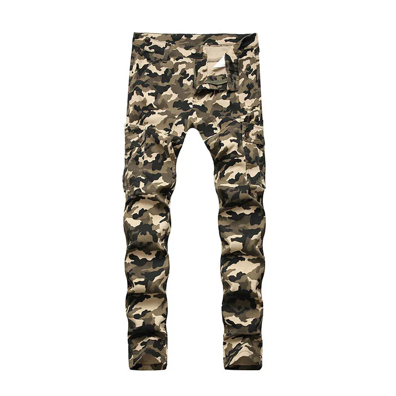 Брюки-карго мужские камуфляжные зауженные с несколькими карманами размеры 28-40 |