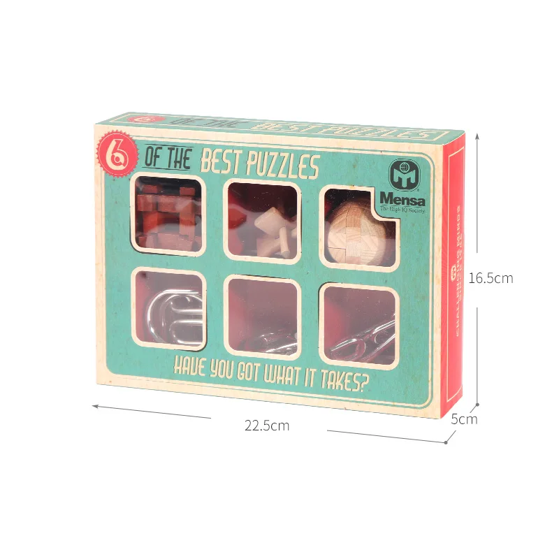 Mensa 6 Of The Best Puzzles IQ Mind Brain Teaser Wooden And Metal Game | Игрушки и хобби