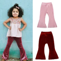 pudcoco kids flare trouser toddler infant baby girl bell bottom gold velvet pants clothes spring autumn clothes for 1 5years