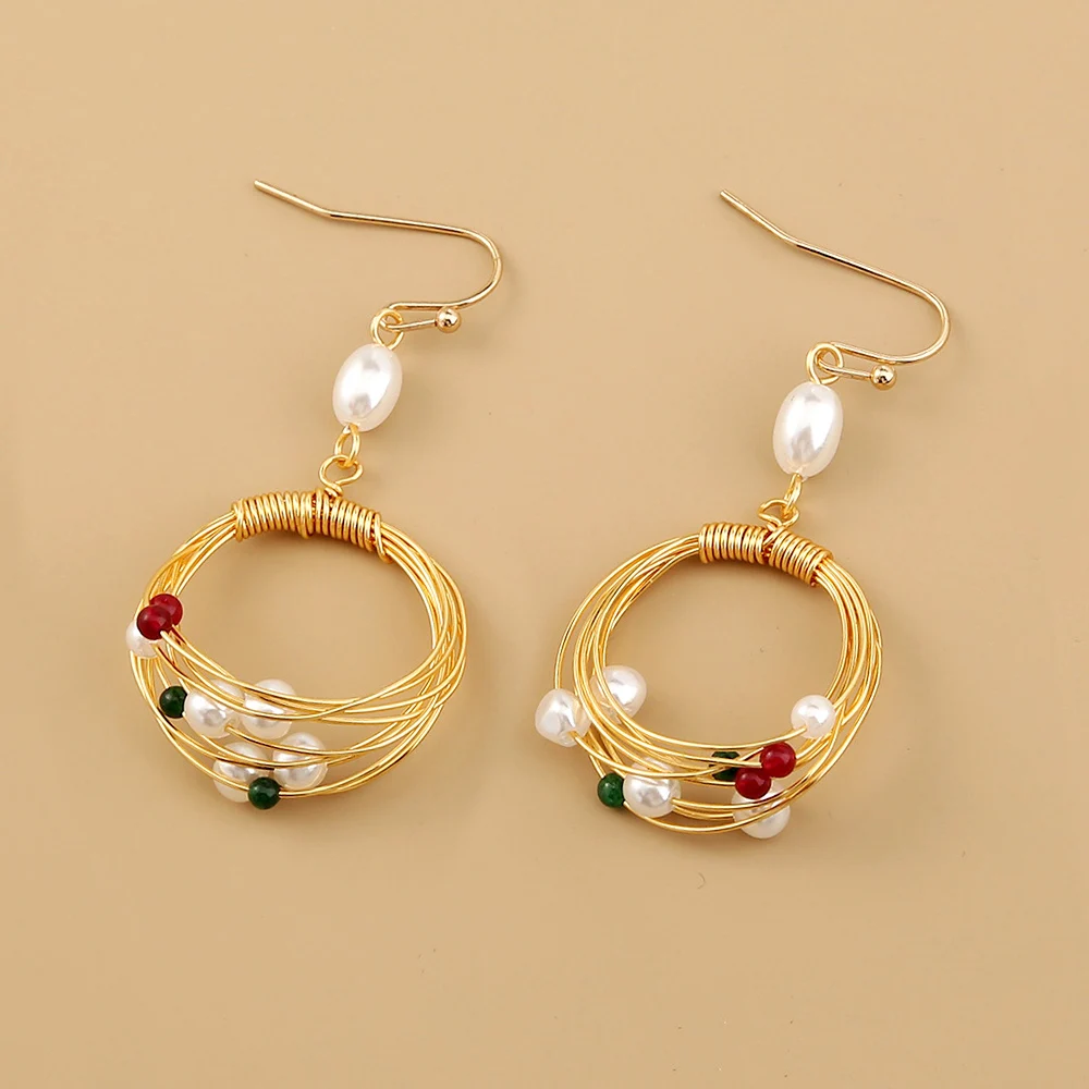 В винтажном стиле ручной работы из натурального камня свисающие серьги для