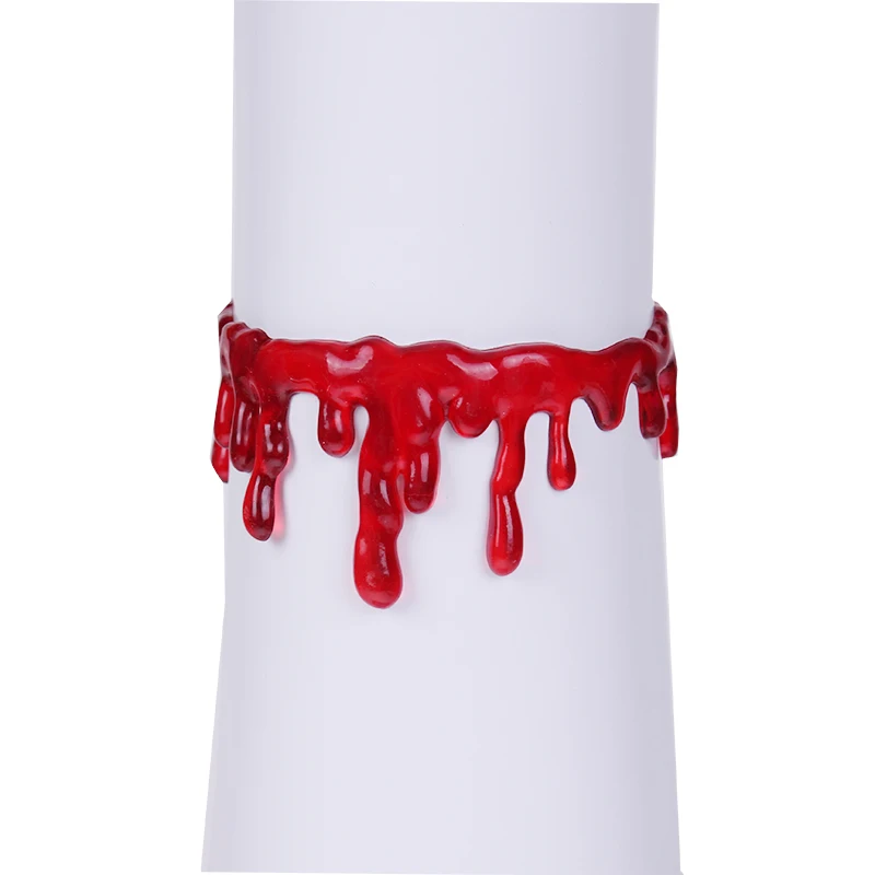 Поддельные капать крови ожерелье и браслет Набор Хэллоуин нарядное платье ужас