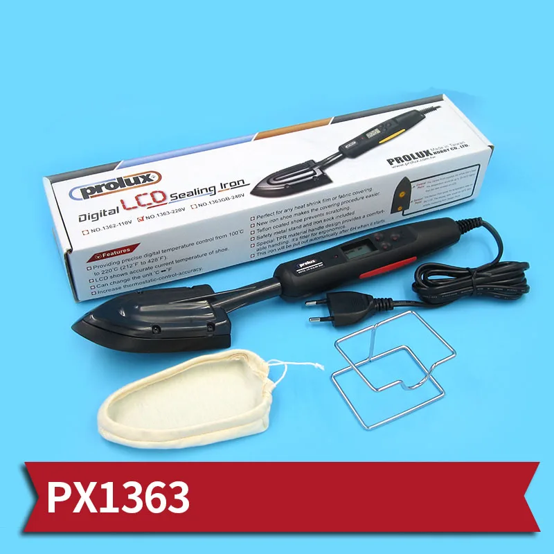 

Digital LCD Sealing Iron PX1363 220V Electronic Temperature Control Feather Iron for RC Boats/Aircrafts Spare Parts