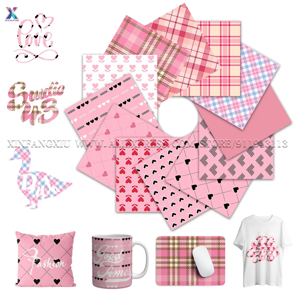 

XFX Infusible Transfer Ink Sheet 12x12" Valentine's Day Love Sublimation Transfer Paper for Cricut Joy Mug Press T-shirts Mugs
