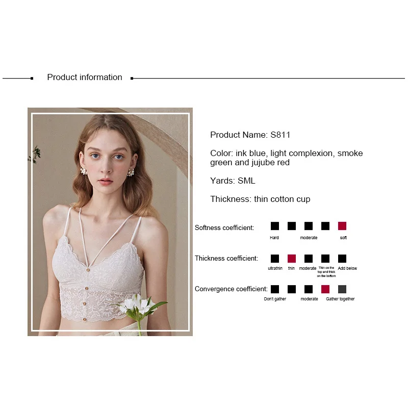 Французское нижнее белье спортивный бюстгальтер женский кружевной с красивой