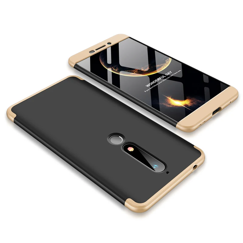 8 Для Nokia 6,1 TA 1043 чехол цветной 360 градусов защищенный полный корпус матовый чехол для Nokia 6 TA-1043 с защитным стеклом - Цвет: 8