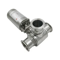 Pneumatic 3-Way Ball Valve Stainless Steel SS304 Tri Clamp Air Ball Valve Pneumatic Three-way Valve Quick Install T-typeL-type