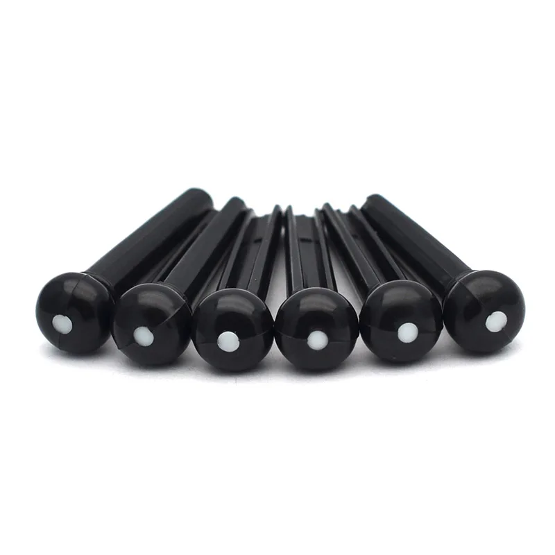 100Pcs Classical Style Acoustic Guitar Slotted Bridge Pin with Dots ABS Plastic Parts Accessories Ivory Black | Спорт и развлечения