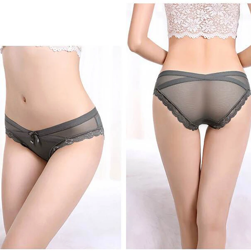 Женские прозрачные дышащие кружевные трусы Grenadine комфортные хлопковые для
