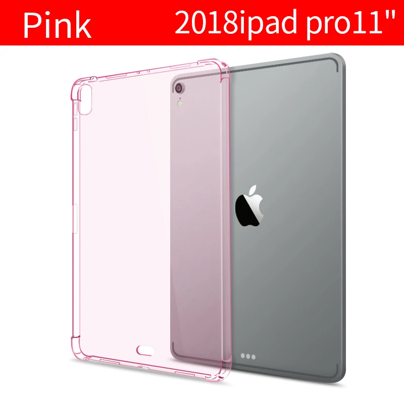 Чехол для iPad Pro 12," 11" 4 угловой противоударный прозрачный чехол тонкий силиконовый мягкий ТПУ чехол для планшета funda coque - Цвет: pro11-Pink